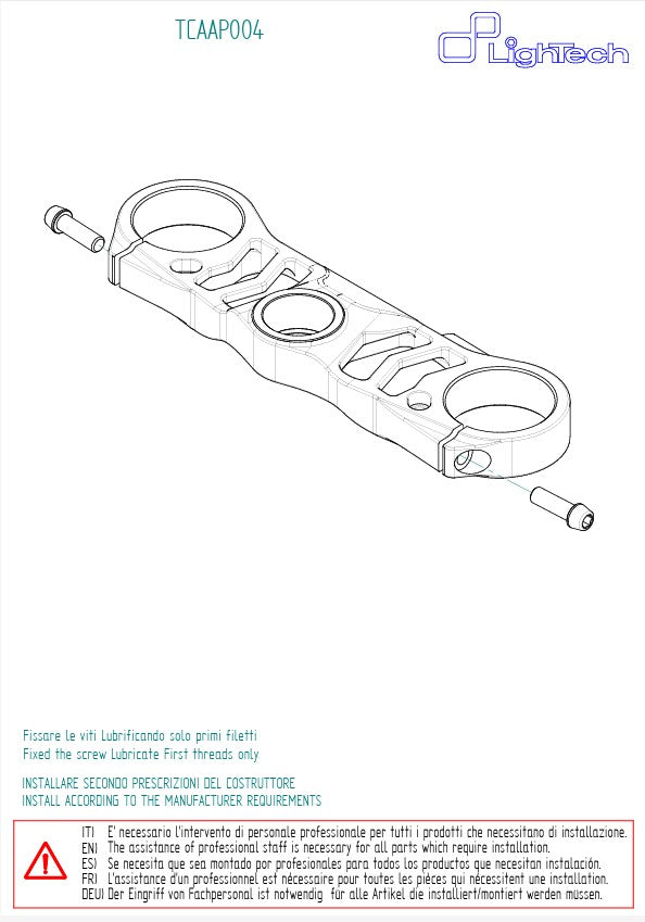 Fourche (Haut) LighTech Aprilia RSV4 1100 Factory (21-25) TCAAP004NER 