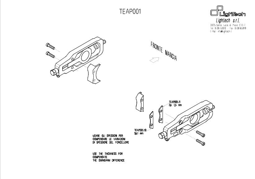 Tendeur de chaîne LighTech Aprilia RSV4/Factory/R (09-14) TEAP001 
