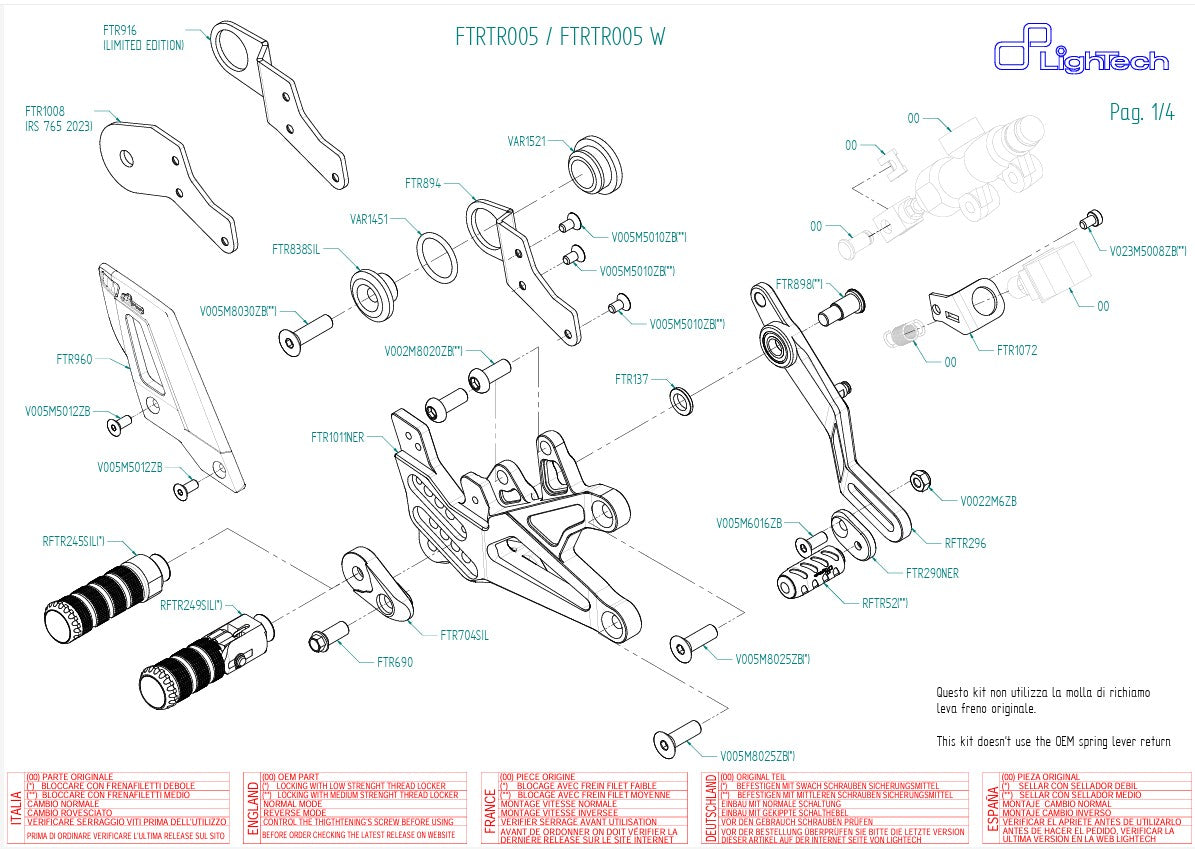 Système de freinage LighTech Triumph Daytona 675/765 (13-21) FTRTR005 