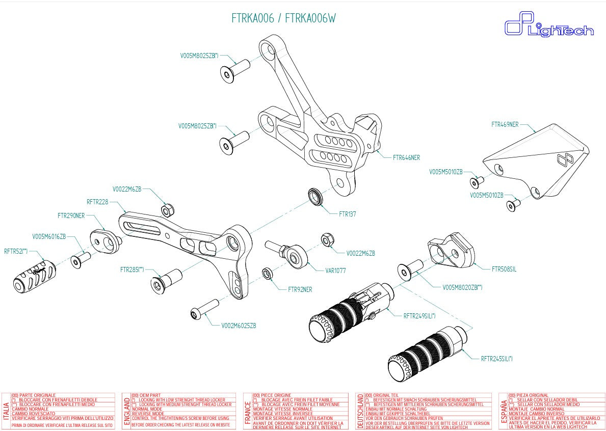 Système de freinage LighTech Kawasaki ZX-10 R/RR (16-20) FTRKA006/W 