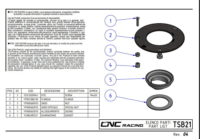 Capot de réservoir en carbone CNC Racing Ducati Panigale V4/S (2025) TSB21 