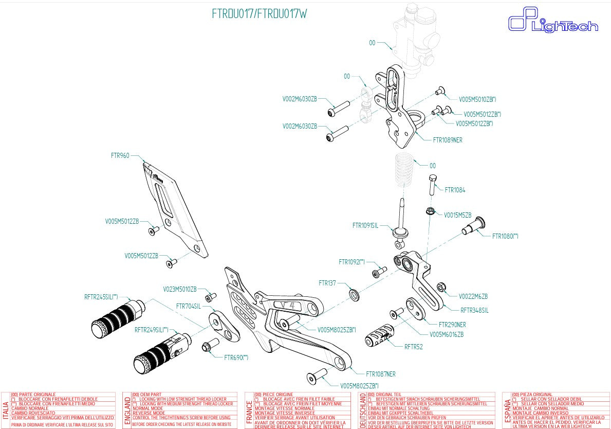 Système de freinage LighTech Ducati Panigale V4/S (2025) FTRDU017/W 