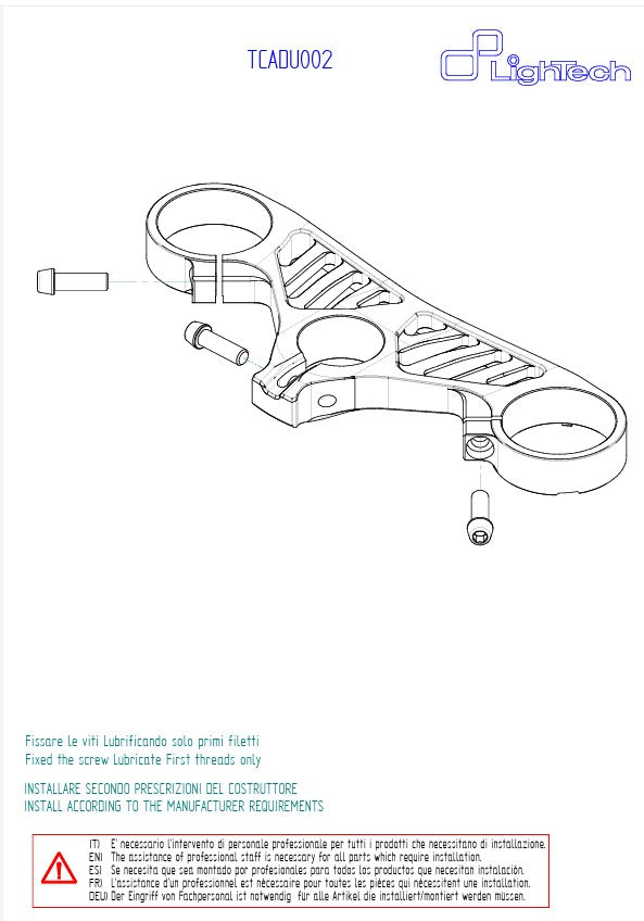 Tête de fourche (HAUT) LighTech Ducati Panigale V4/S (2025) TCADU002NER 