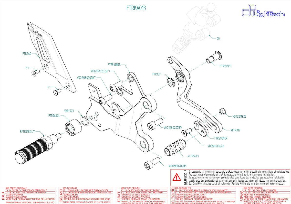 Système de freinage Track-Use LighTech Kawasaki Ninja 400 (18-23) FTRKA013 