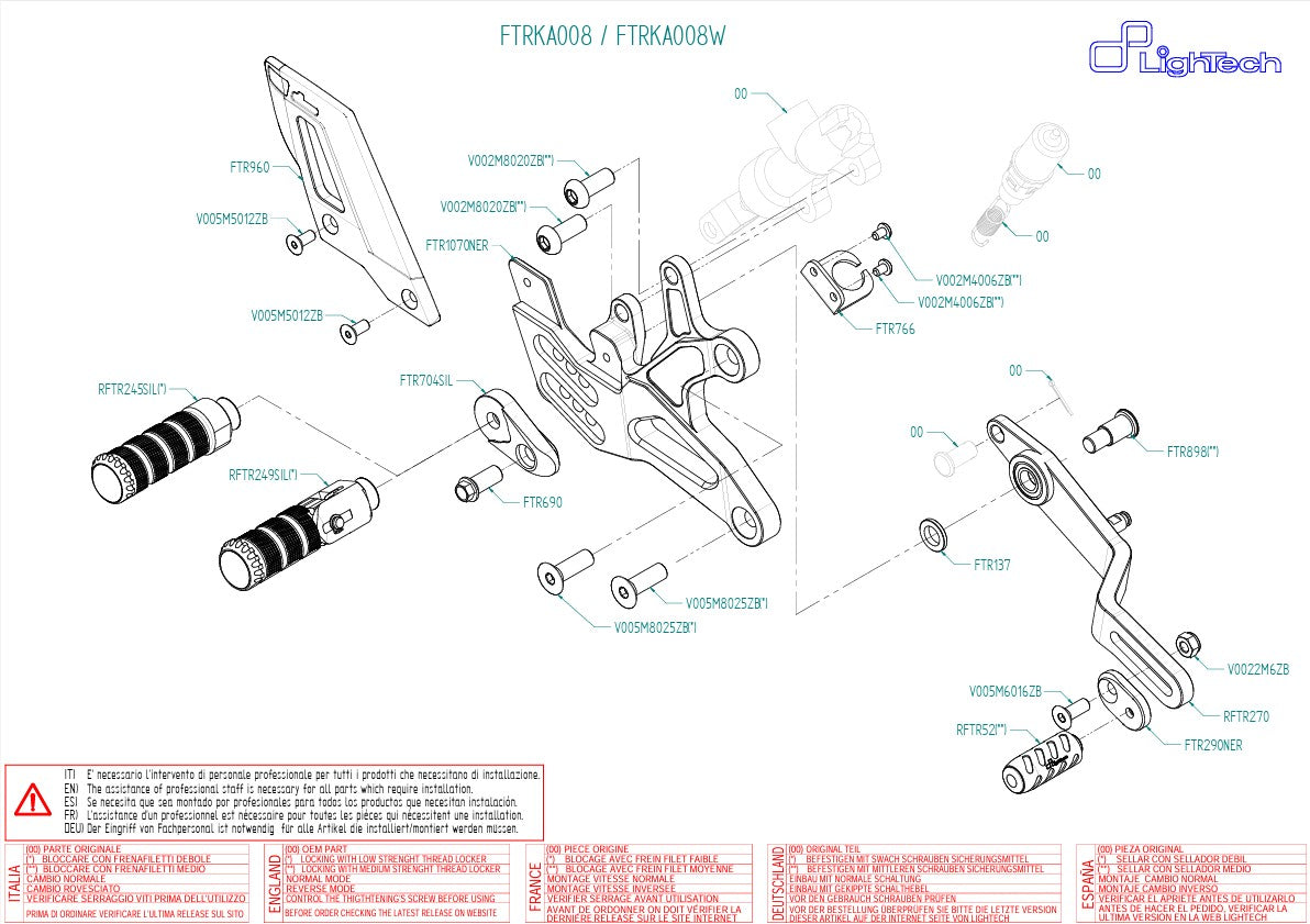 Système de freinage LighTech Kawasaki ZX-6R/636/RR (05-25) FTRKA008/W 