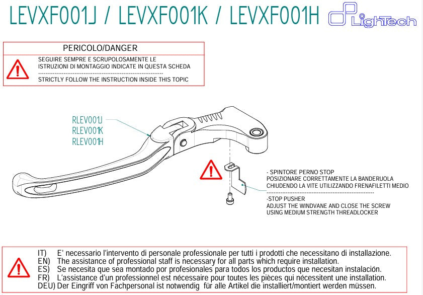 Levier d'embrayage pliable LighTech Aprilia RS 660 (20-25) LEVXF001J 
