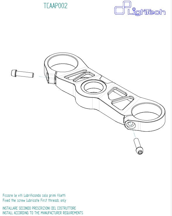 Tige de fourche (HAUT) LighTech Aprilia RS 660 (20-25) TCAAP002NER 