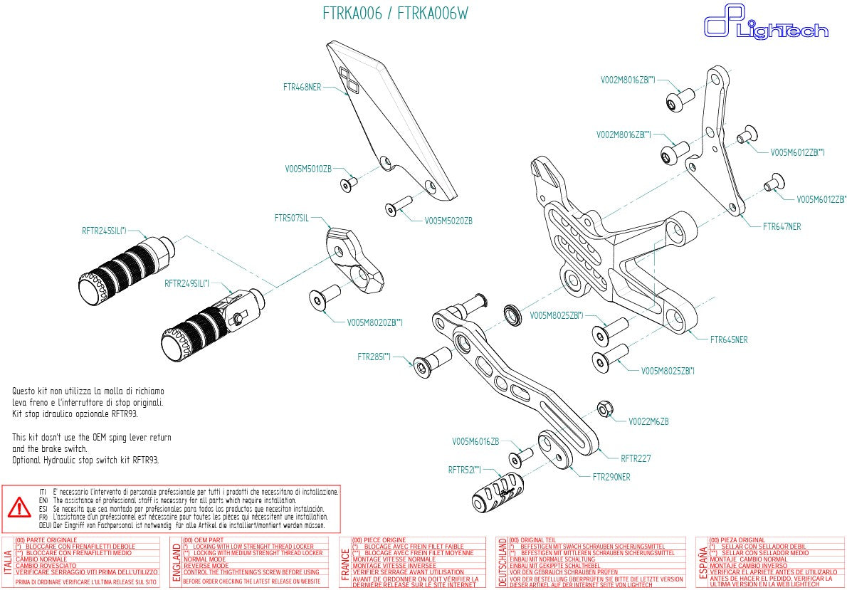 Système de freinage LighTech Kawasaki ZX-10 R/RR (16-20) FTRKA006/W 