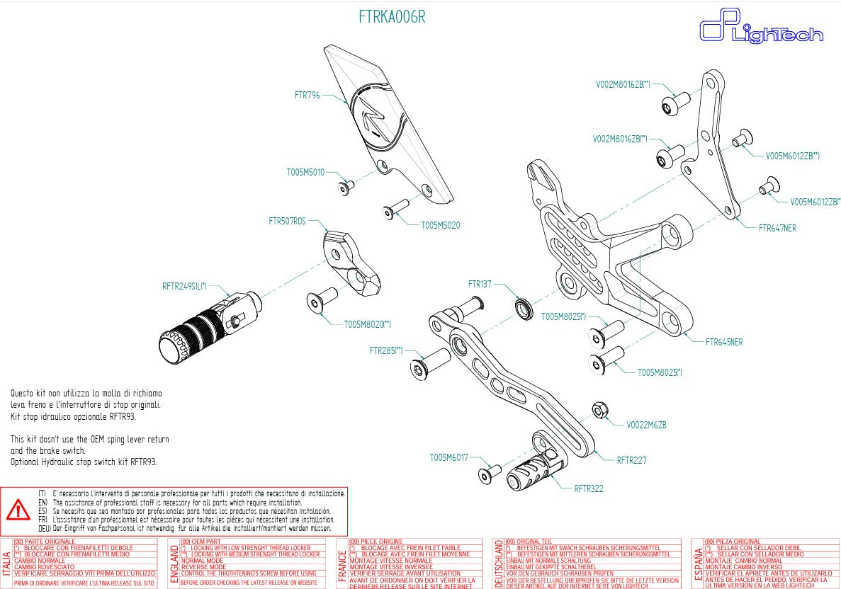 Système de freinage R LighTech Kawasaki ZX-10 R/RR (16-20) FTRKA006R 