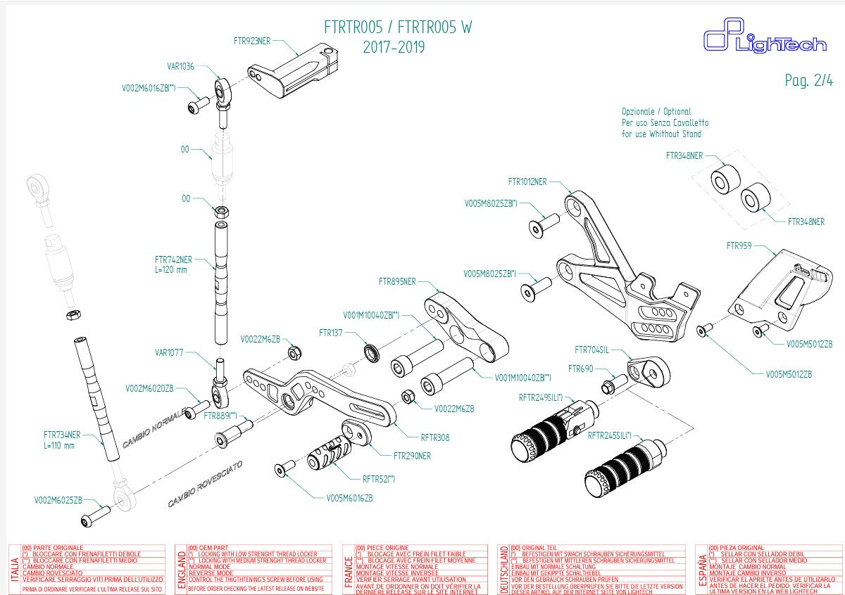 Système de freinage LighTech Triumph Daytona 675/765 (13-21) FTRTR005 