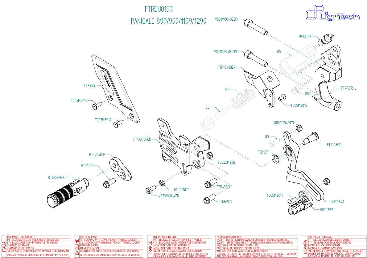 Système de freinage R LighTech Ducati Panigale 1299/S (15-18) FTRDU015R 