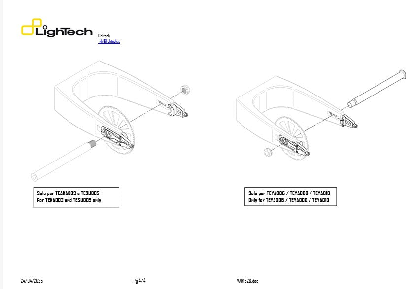 Tendeur de chaîne LighTech Aprilia RSV4/RR/RF/1100 Factory (15-20) TEAP003 