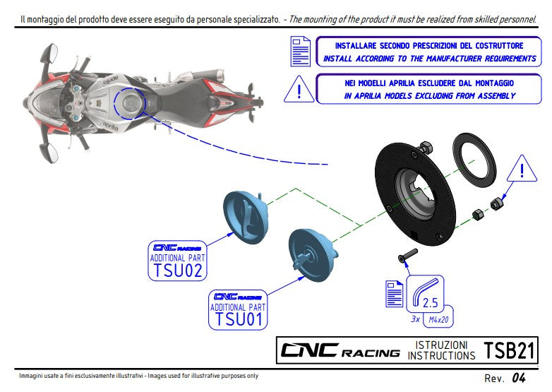 Capot de réservoir en carbone CNC Racing Ducati Panigale V4/S (2025) TSB21 