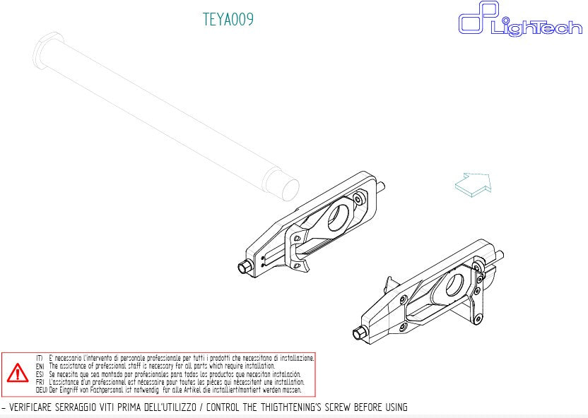 Tendeur de chaîne Track-Use LighTech Yamaha YZF-R1/M RN65 (20-25) TEYA009 
