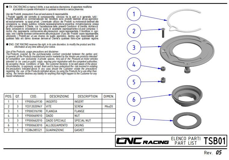 Bouchon de réservoir avec flasque en carbone CNC Racing Ducati Panigale V4/S (2025) TSB01 