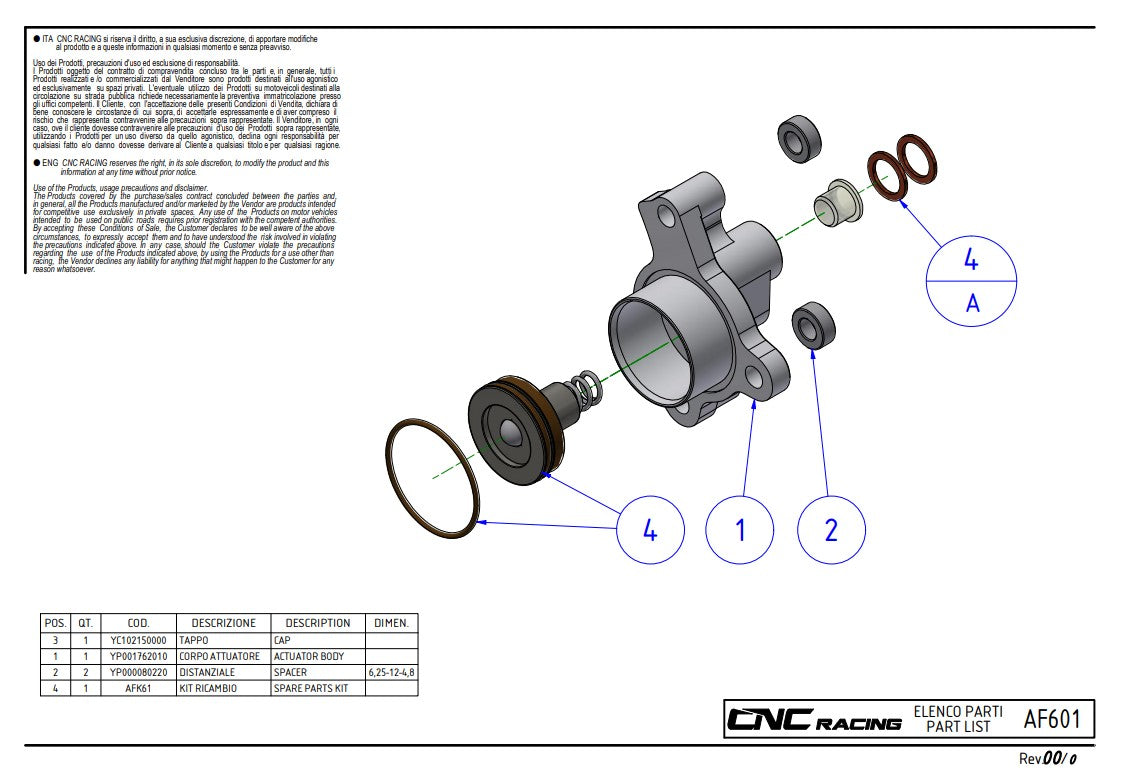 Cylindre récepteur d'embrayage CNC Racing Ducati Panigale V4/S (2025) AF601 