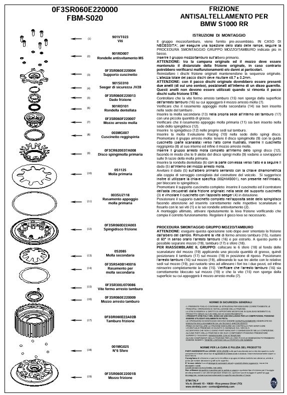 Embrayage anti-hopping STM BMW M1000RR K66 (23-25) FBM-S020 