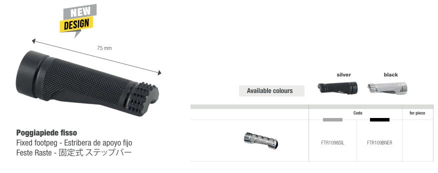 LighTech pièce de rechange fixe 75 mm – Argent/Noir | FTR1098 