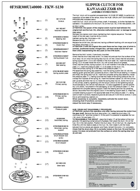 STM Anti-hopping embrayage Kawasaki ZX-6 R/636/RR (19-25) FKW-S130 