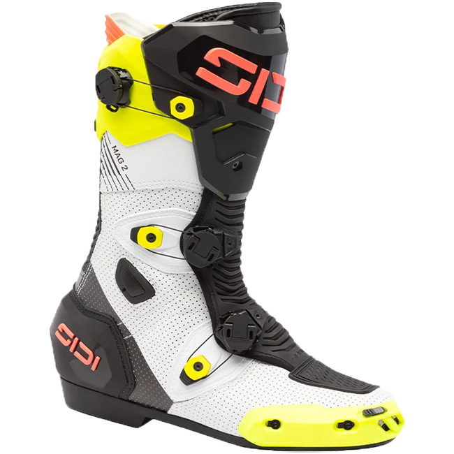 Bottes de moto Sidi MAG 2 Air Fluo Jaune / Corail - 390 