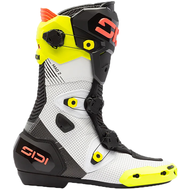 Bottes de moto Sidi MAG 2 Air Fluo Jaune / Corail - 390 