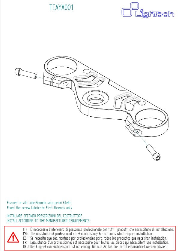 Fourche (HAUT) LighTech Yamaha YZF-R1/M (15-25) TCAYA001NER 