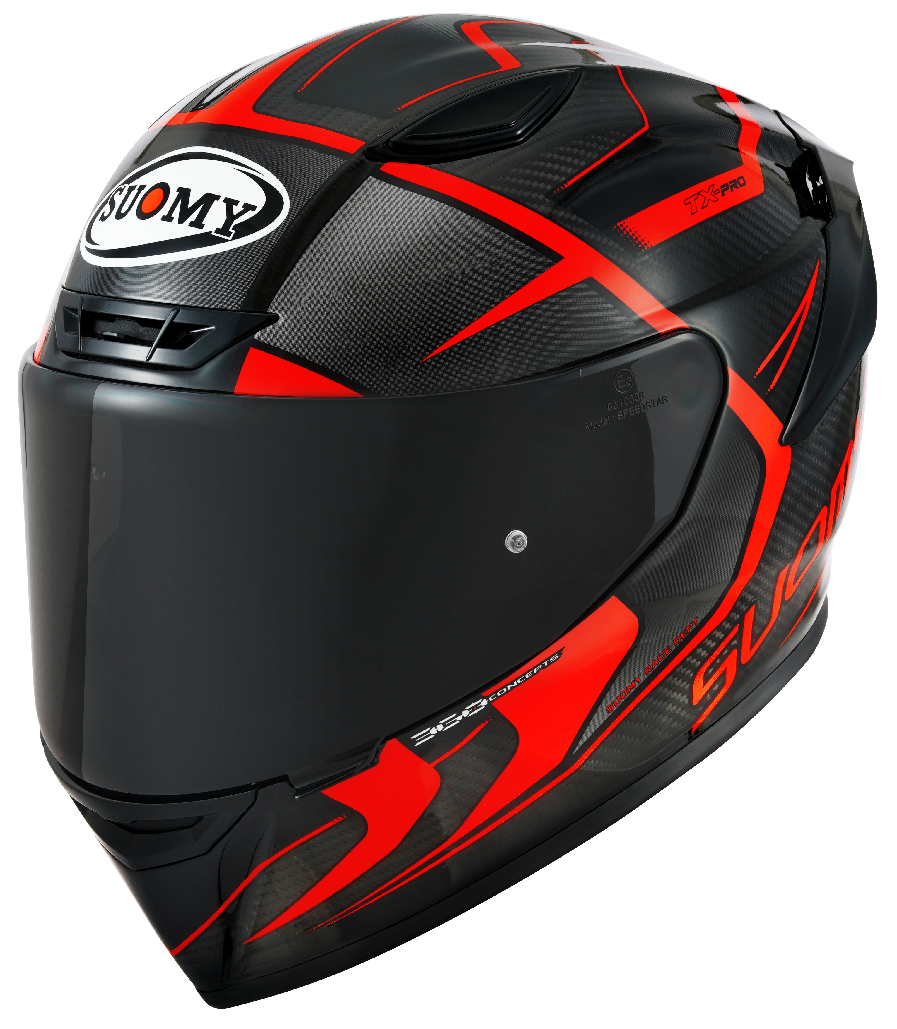 Casque Suomy TX-Pro Carbon Advance Rouge Fluo K6TX0003 