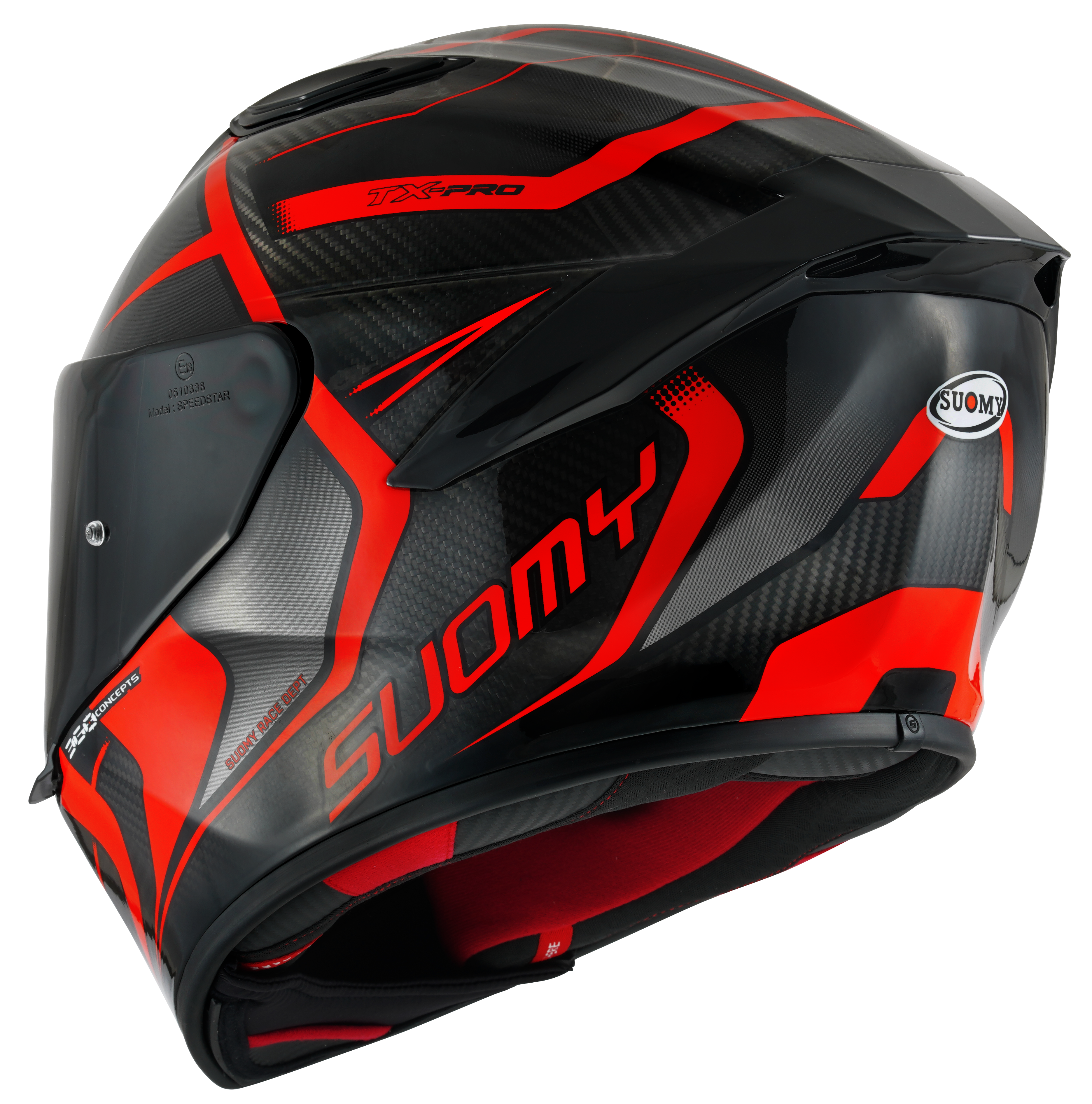 Casque Suomy TX-Pro Carbon Advance Rouge Fluo K6TX0003 