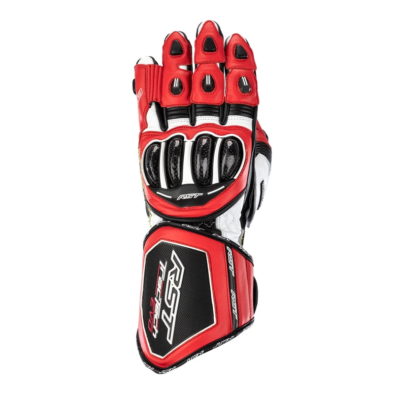 Gants en cuir moto RST Tractech Evo 4 | Homme | Rouge/Blanc/Noir | 102666 
