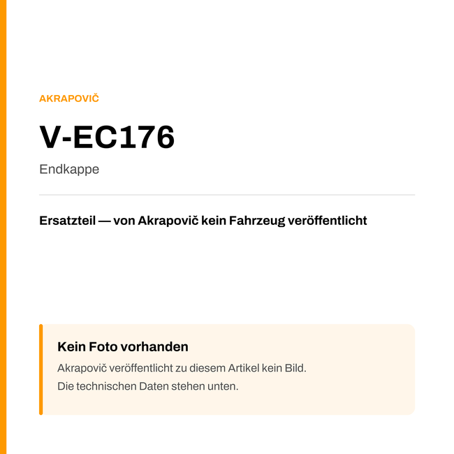 Akrapovic Endkappe V-EC176 — Platzhalter, kein Herstellerfoto verfügbar