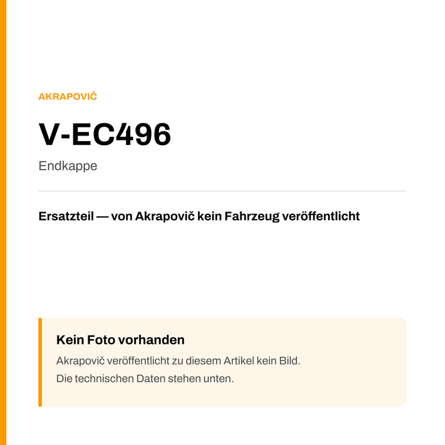 Akrapovic Endkappe V-EC496 — Platzhalter, kein Herstellerfoto verfügbar