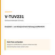 Akrapovic Geräuschdämpfer-Einsatz V-TUV231 — Platzhalter, kein Herstellerfoto verfügbar