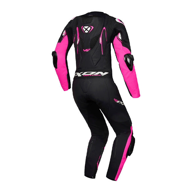 IXON Vortex 3 Lady Einteiler Combinaison en cuir – Combinaison de course perforée | Femmes | Rose/Noir 