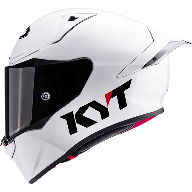 Casque de course KYT R1R Plain blanc brillant Y6R100W3 