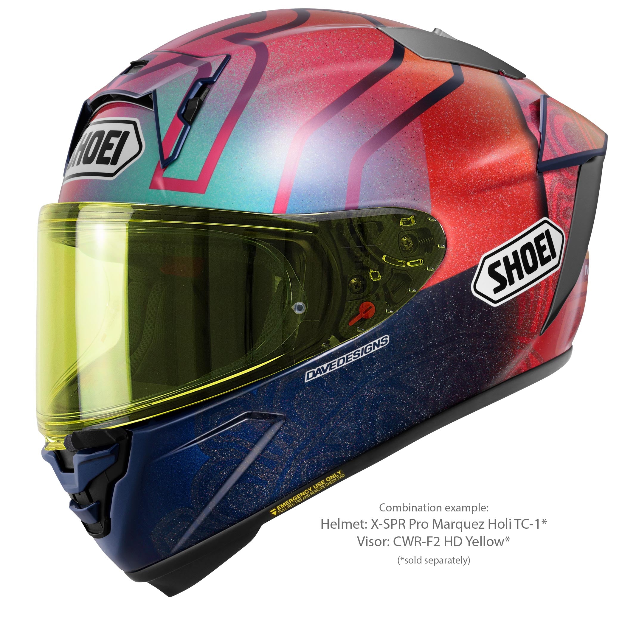 Visière Shoei X-SPR PRO (CWR-F2PN) Haute Définition Jaune 