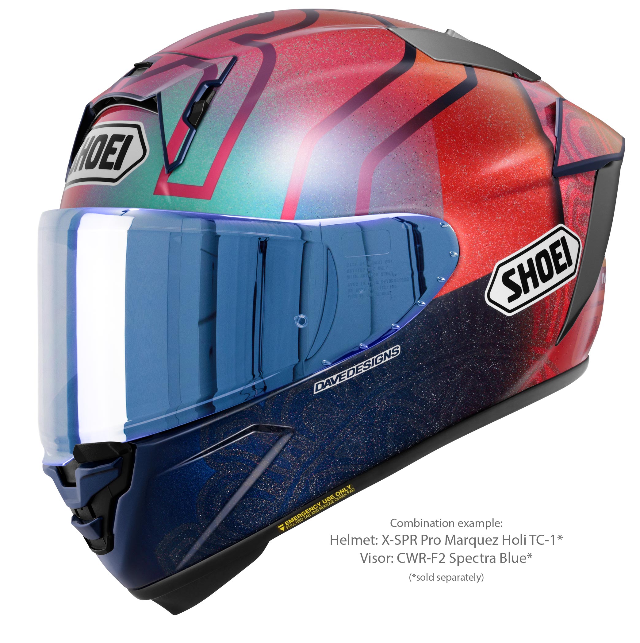 Casque Shoei X-SPR PRO Márquez Holi TC-1 Édition Limitée - Réplique Marc Márquez Inde 2023 