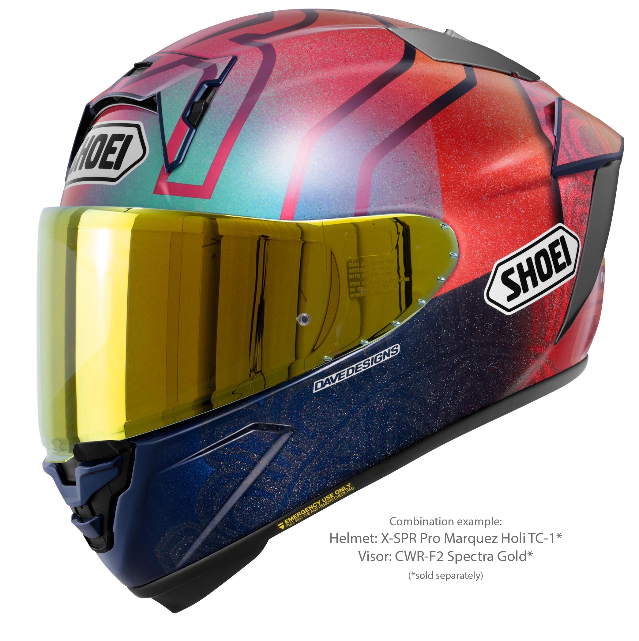 Visière Shoei X-SPR PRO (CWR-F2PN) Or Miroir 