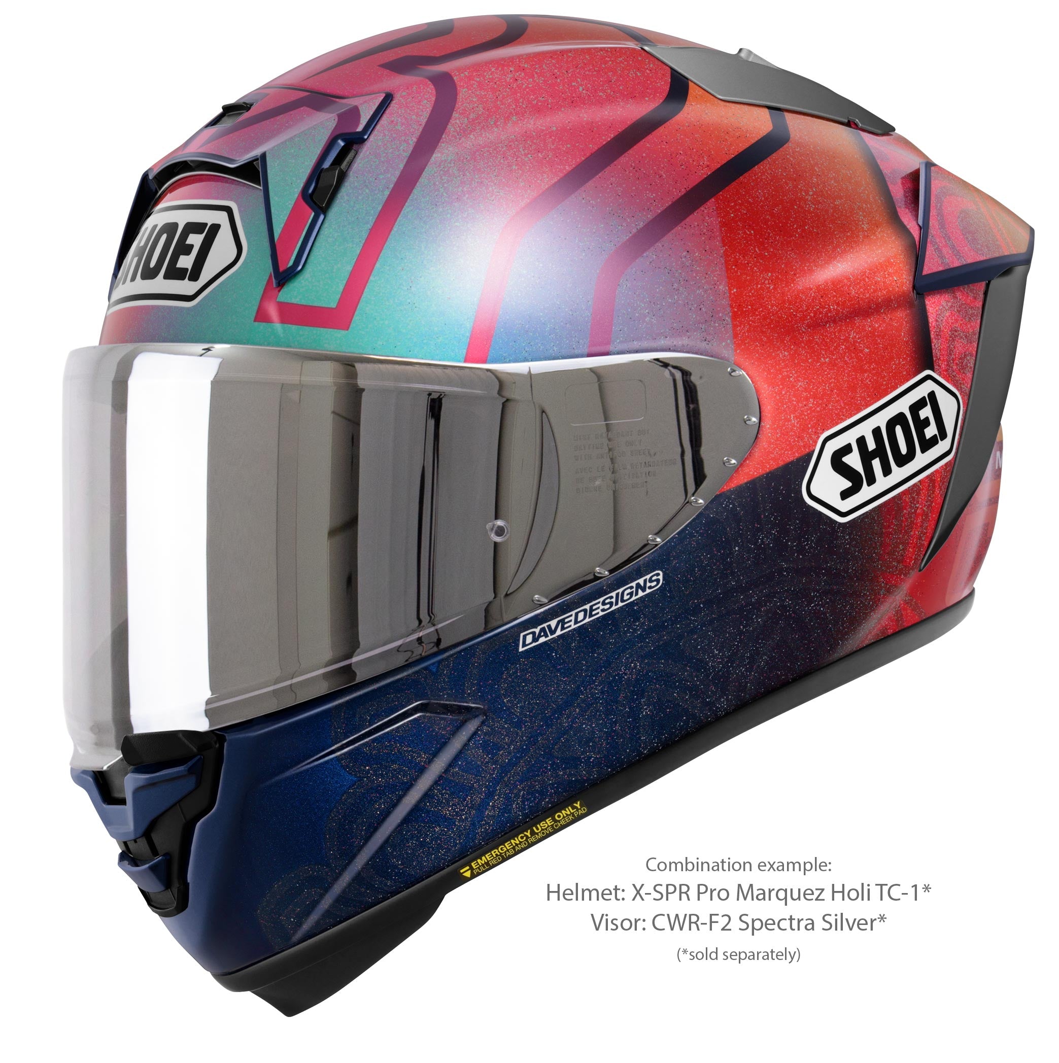 Visière Shoei X-SPR PRO (CWR-F2PN) argent miroir 