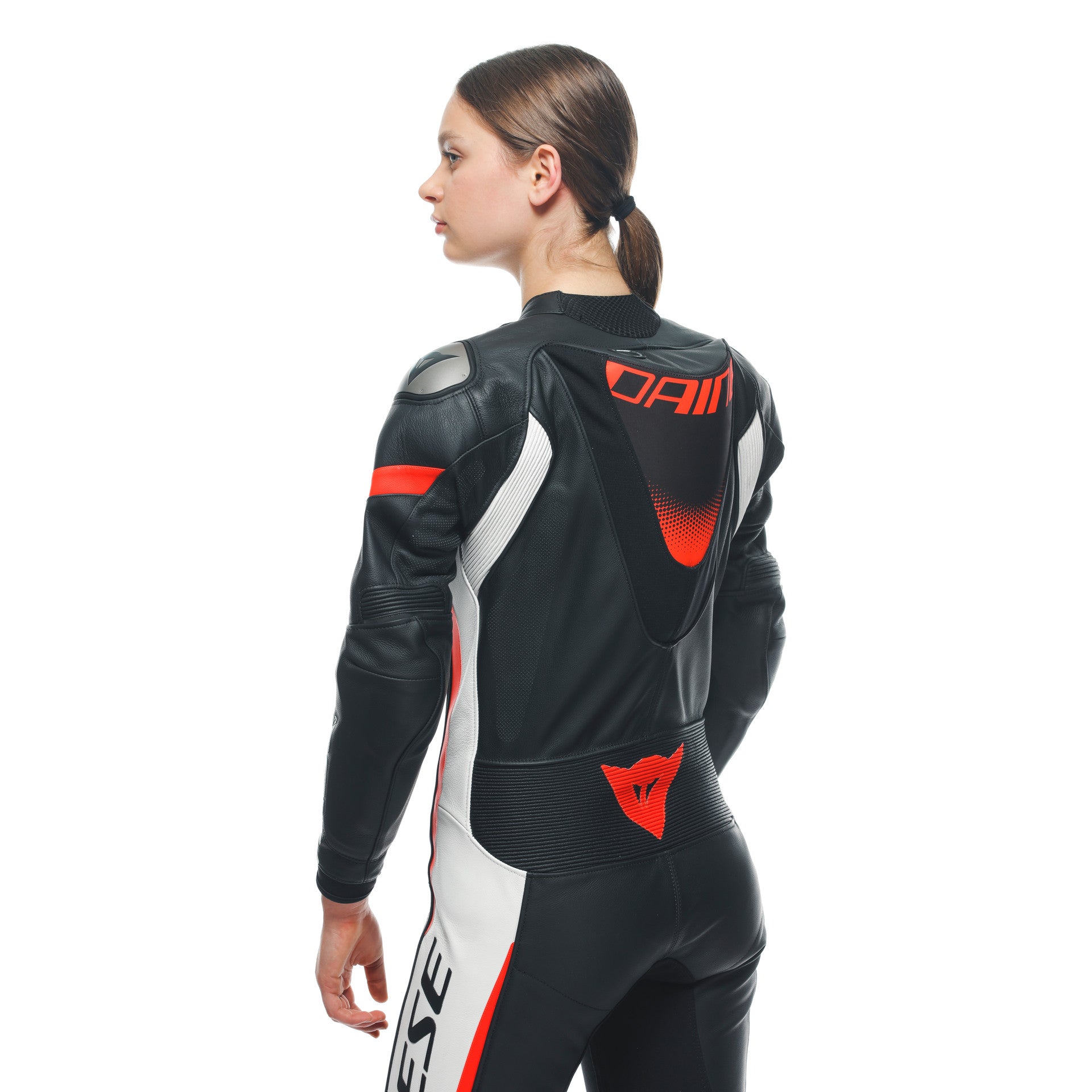 Dainese Grobnik Lady combinaison en cuir intégrale – combinaison de course perforée | Femmes | Blanc/Rouge 
