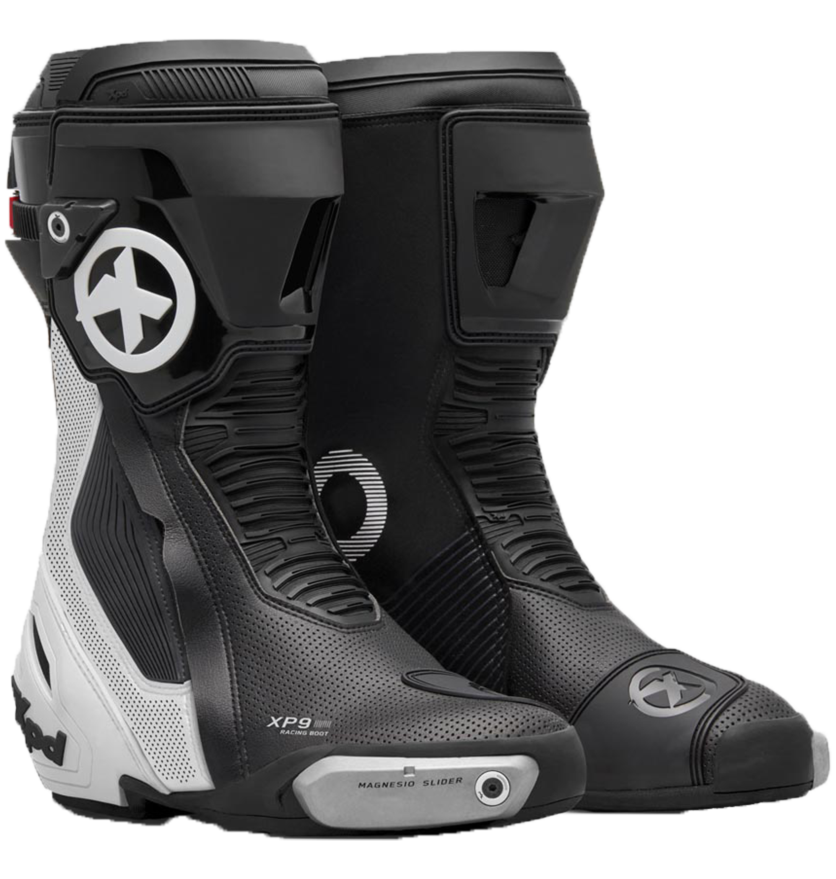 XPD XP9-S AIR bottes de moto perforées de course et de route | Hommes | Blanc/Noir 