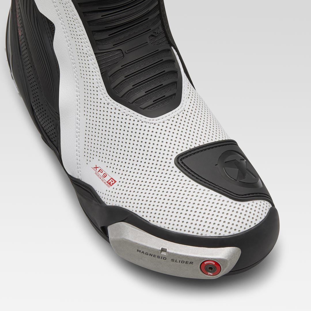 XPD XP9-R AIR bottes de moto perforées de course et de route | Hommes | Blanc/Noir 