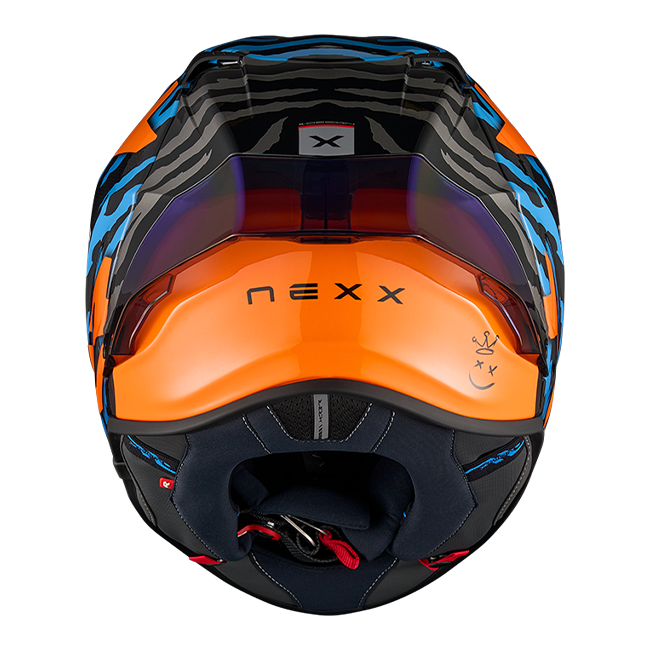 Casque Nexx X.R3R Ziger Carbone Orange Bleu 01XR323513169 