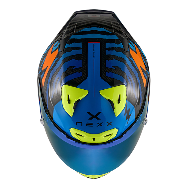Casque Nexx X.R3R Ziger Carbone Orange Bleu 01XR323513169 