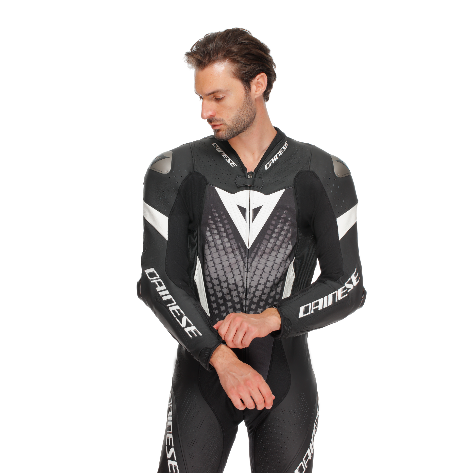 Dainese Laguna Seca 6 combinaison en cuir une pièce – combinaison de course perforée | hommes | noir/blanc 