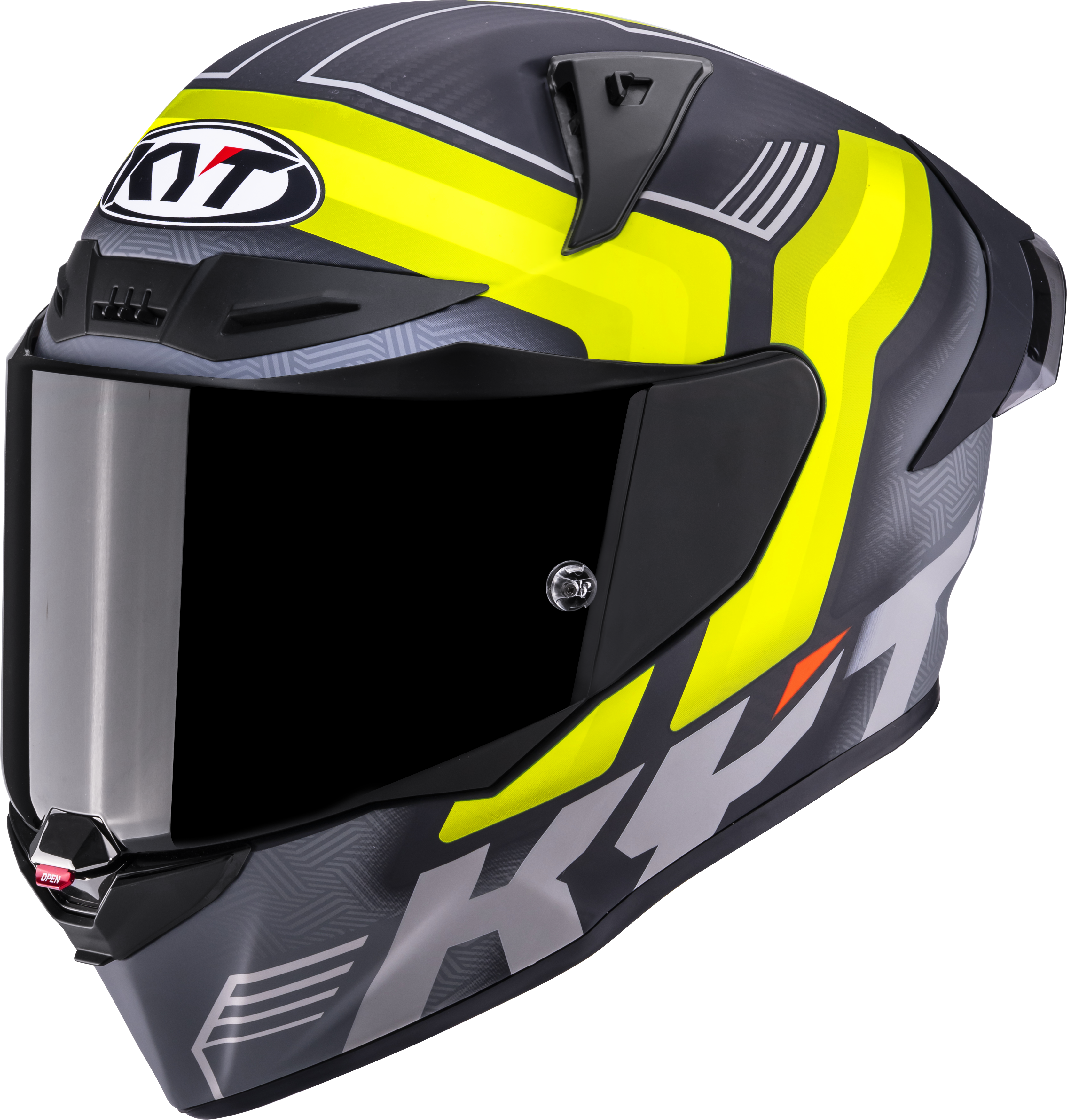 Casque de course KYT R1R en carbone Accelerator Jaune Y6R10010 