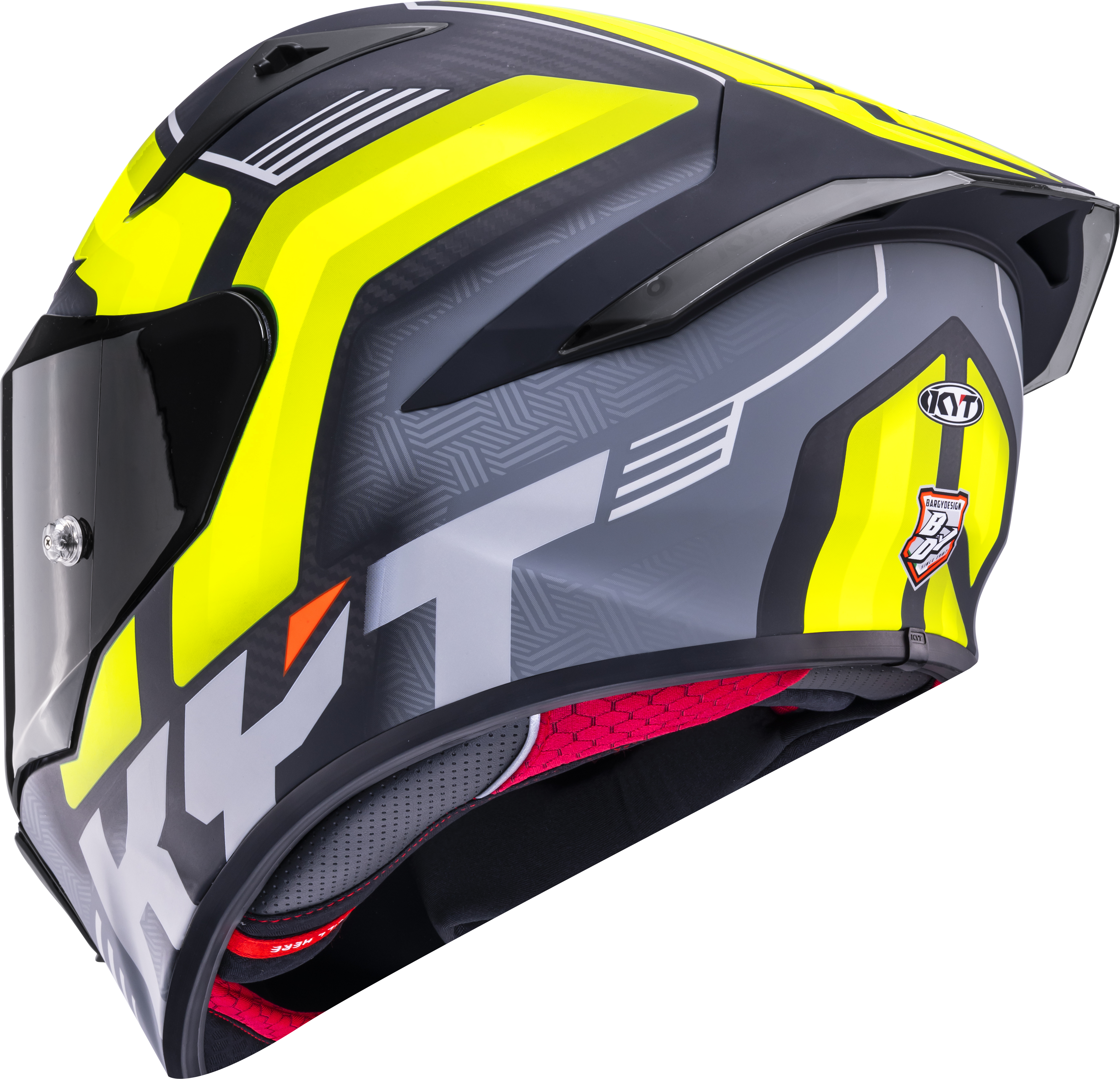 Casque de course KYT R1R en carbone Accelerator Jaune Y6R10010 