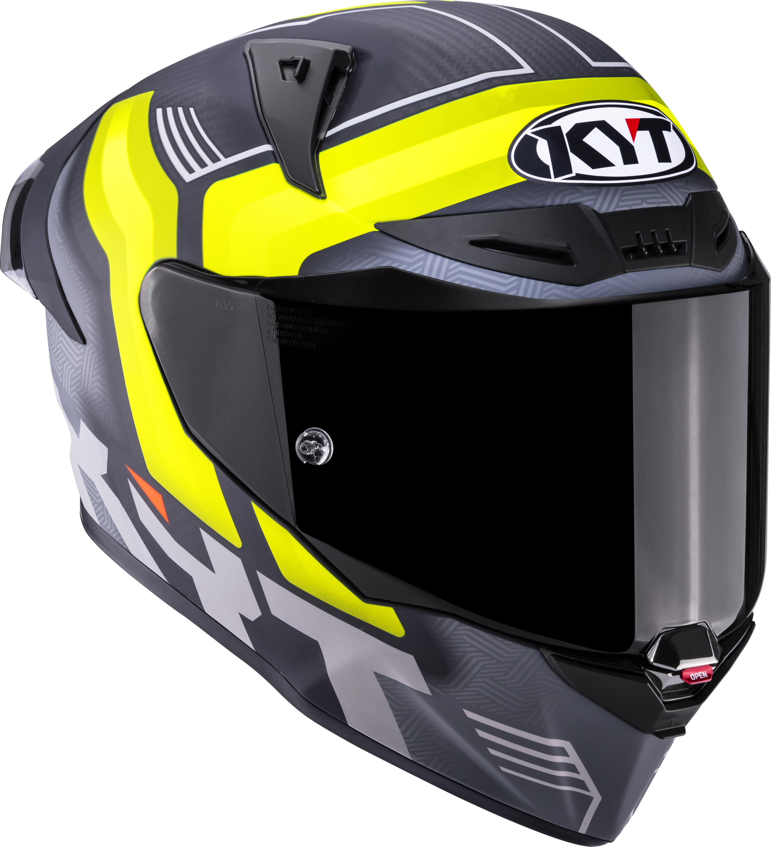 Casque de course KYT R1R en carbone Accelerator Jaune Y6R10010 