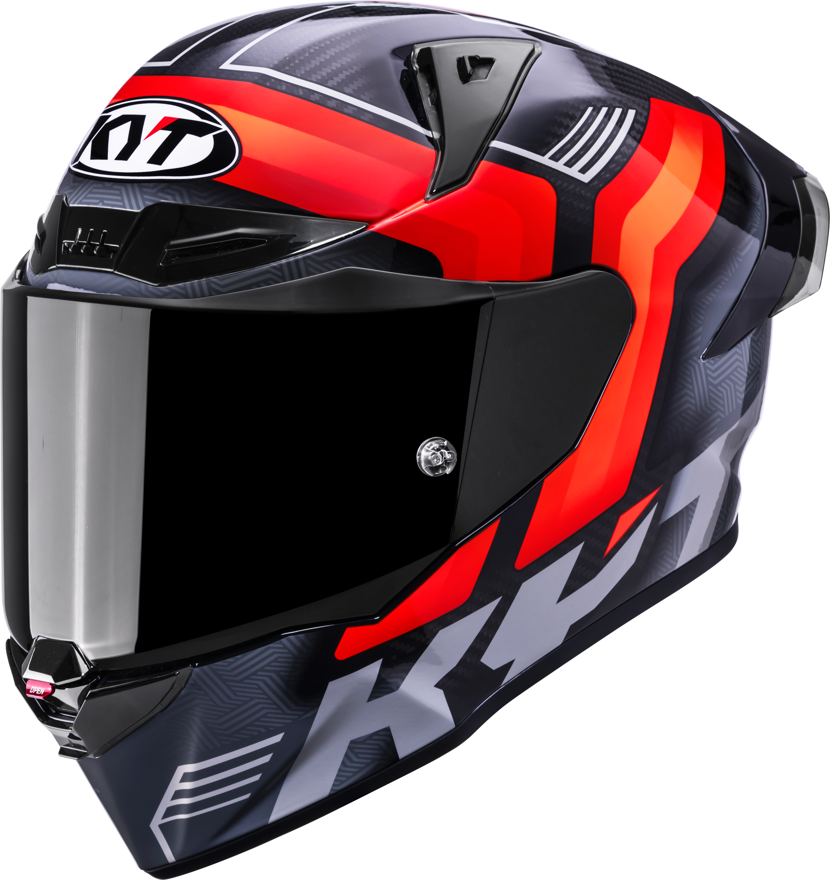 Casque de course KYT R1R en carbone Accelerator Rouge Y6R10003 