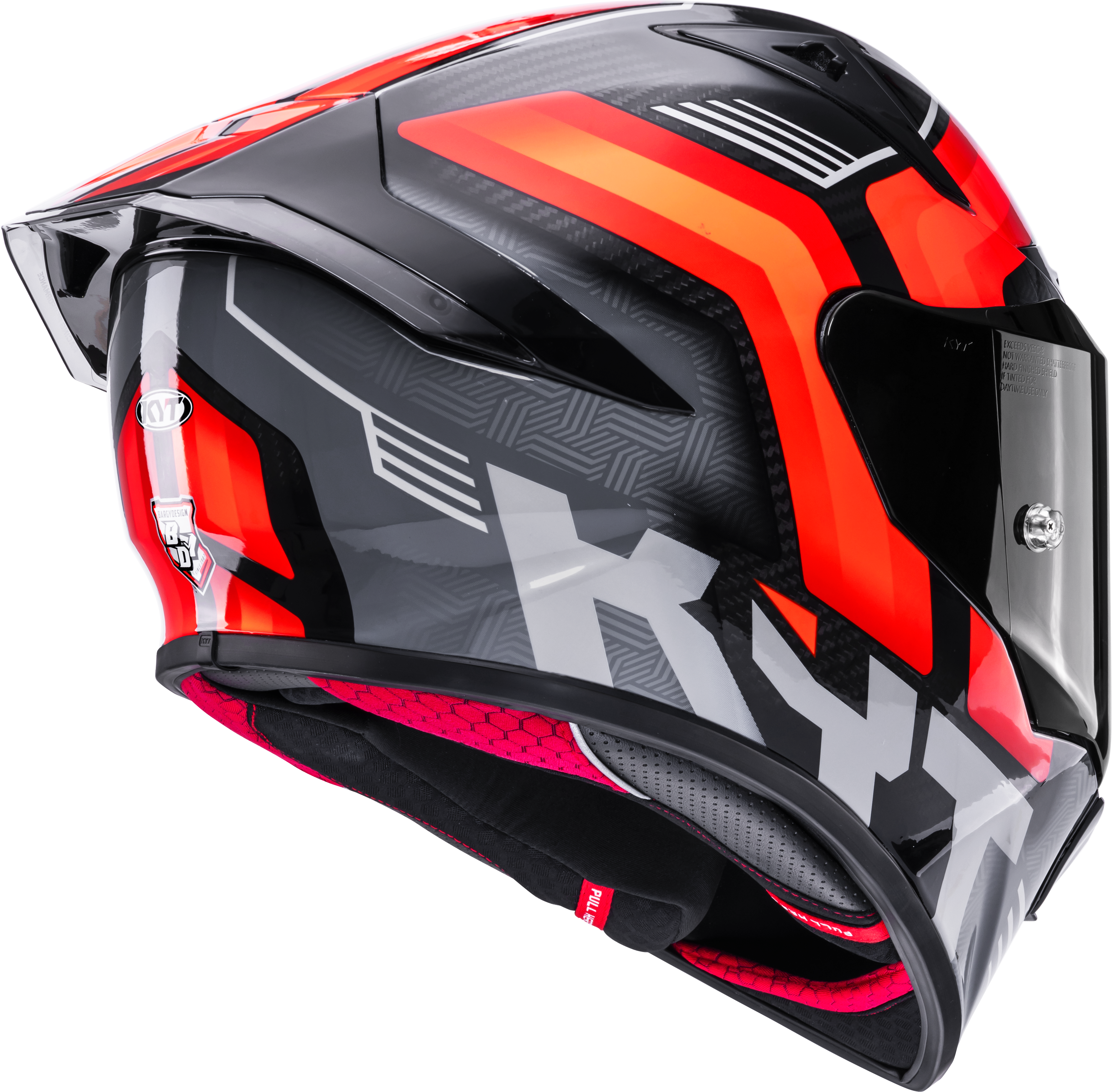 Casque de course KYT R1R en carbone Accelerator Rouge Y6R10003 