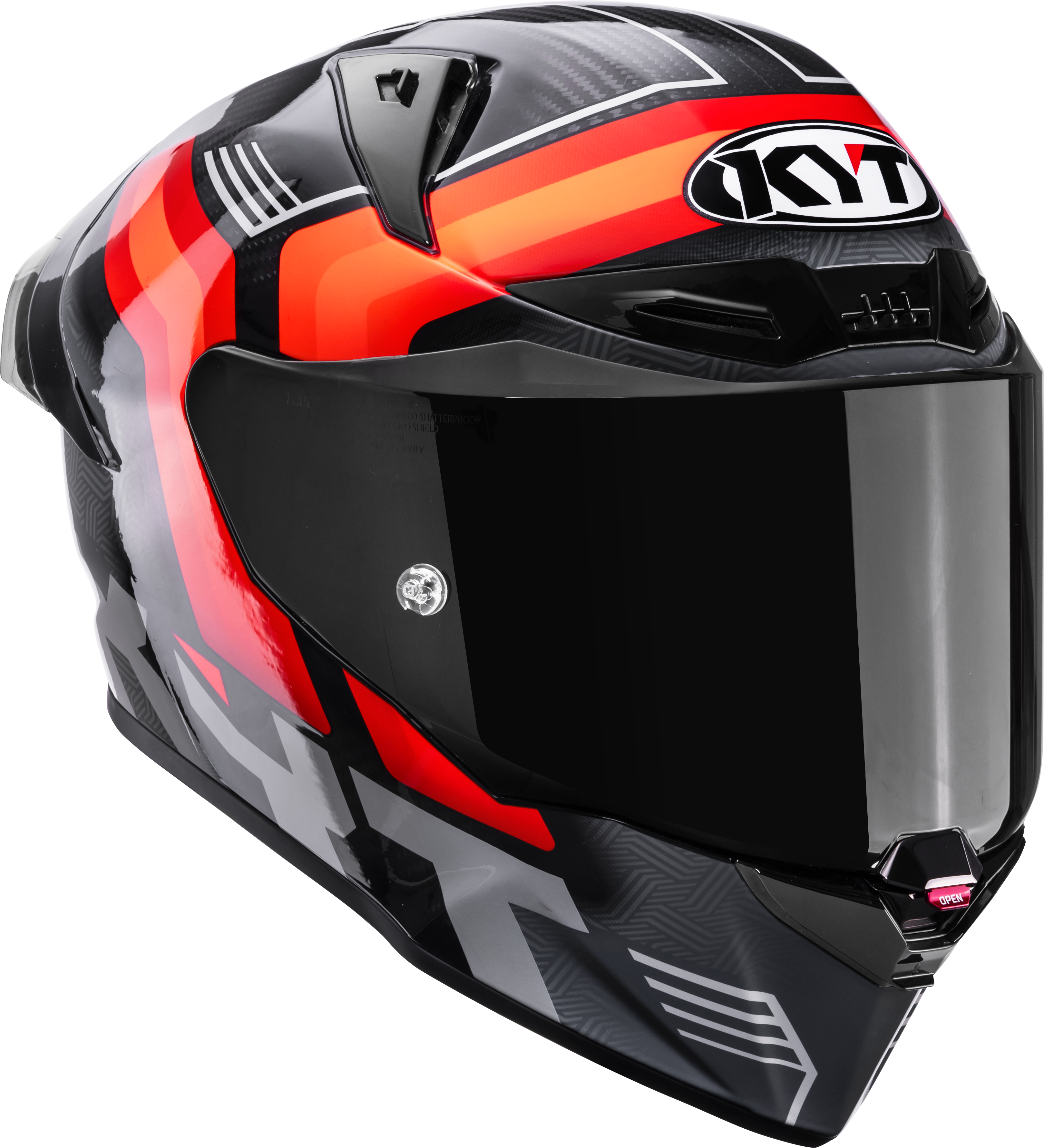 Casque de course KYT R1R en carbone Accelerator Rouge Y6R10003 